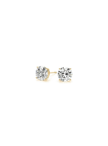 1/2 cttw Lab Grown Round Diamond Stud Earrings 14k Yellow Gold (G/VS2) - Ellie Belle