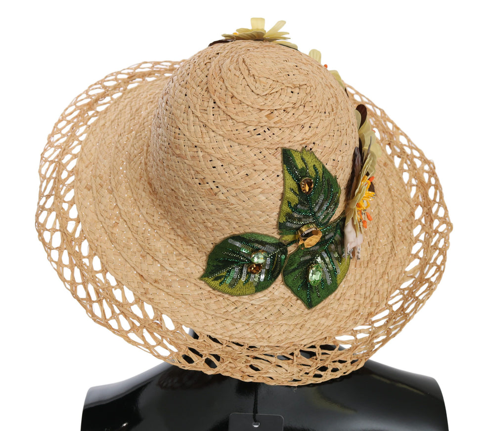 Dolce & Gabbana beige floral bucket hat back view