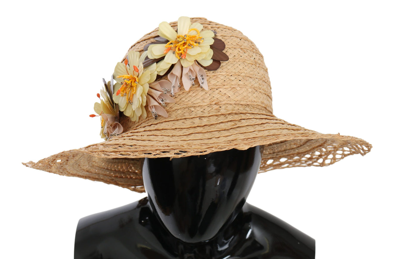 Dolce & Gabbana beige floral bucket hat front view