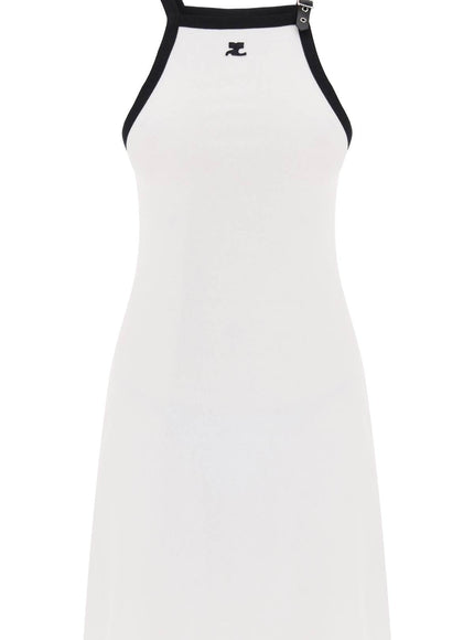 Courreges bicolor jersey mini dress in