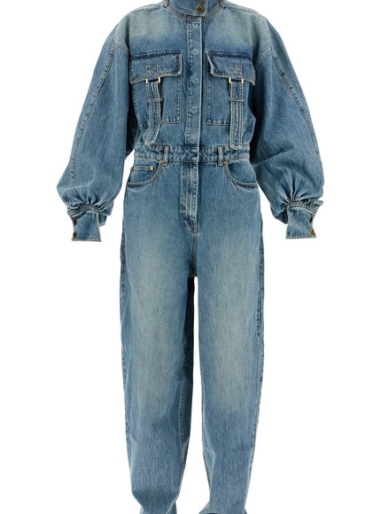 Zimmermann denim illustration overall jumpsuit