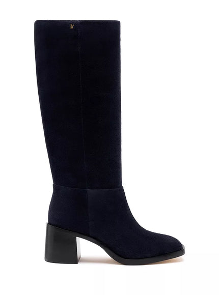 Larroude Ricky Boot In Blue Dress Suede