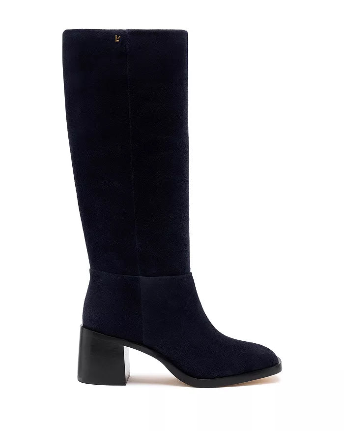 Larroude Ricky Boot In Blue Dress Suede