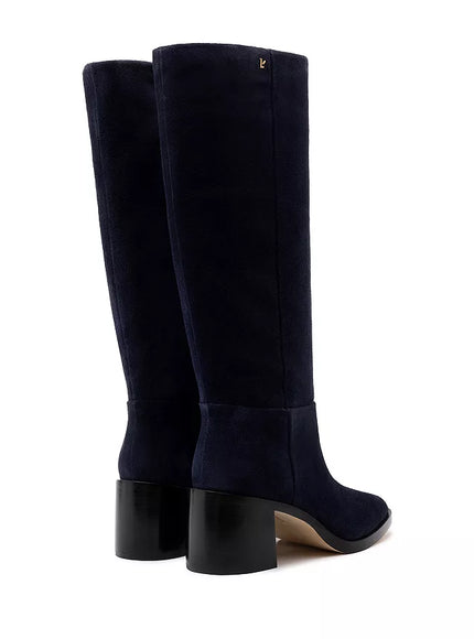Larroude Ricky Boot In Blue Dress Suede