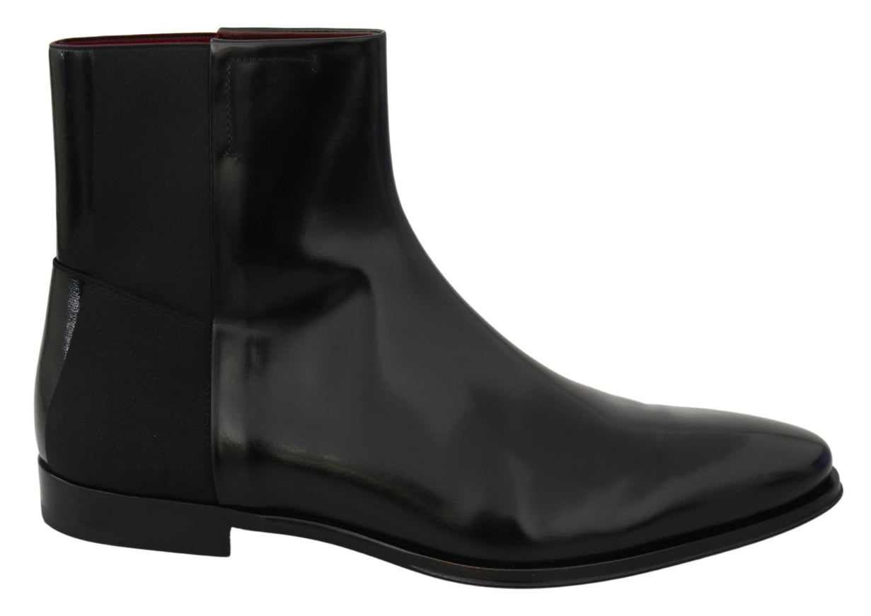 Dolce & Gabbana black leather Chelsea boot side view