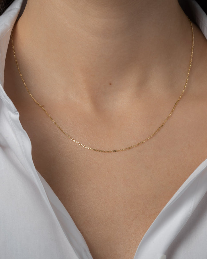 Zoe Lev 14K Gold Baby Figaro Chain Necklace
