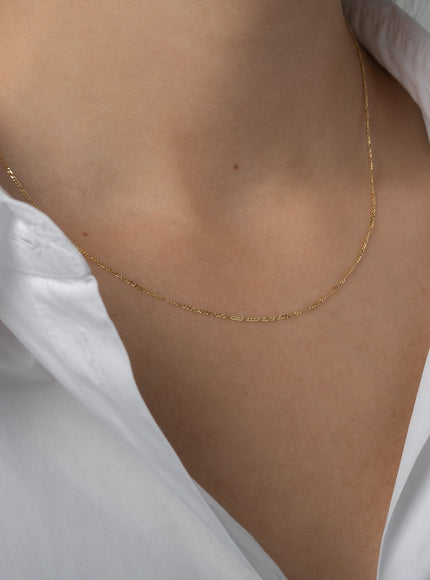 Zoe Lev 14K Gold Baby Figaro Chain Necklace