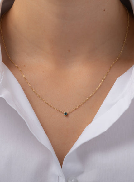Zoe Lev 14K Gold Bezel Birthstone Necklace