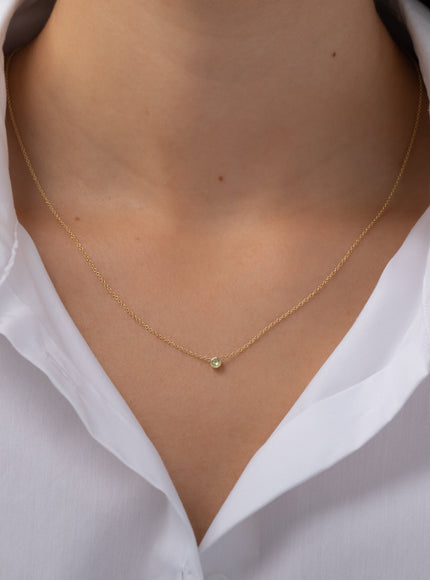 Zoe Lev 14K Gold Bezel Birthstone Necklace