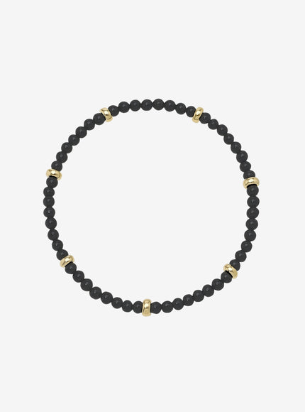 Zoe Lev 14K Gold Black Onyx Segment Bead Bracelet