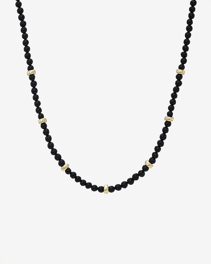 Zoe Lev 14K Gold Black Onyx Segment Bead Necklace