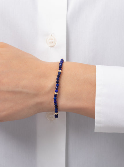 Zoe Lev 14K Gold Blue Lapis Segment Bead Bracelet
