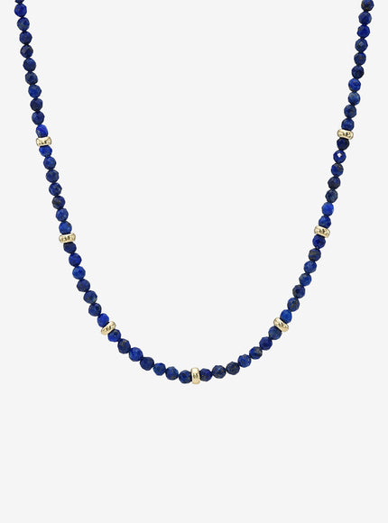 Zoe Lev 14K Gold Blue Lapis Segment Bead Necklace