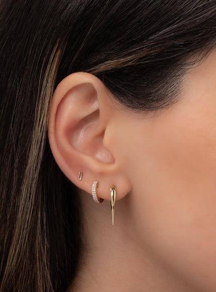 Zoe Lev 14K Gold Dagger Huggies