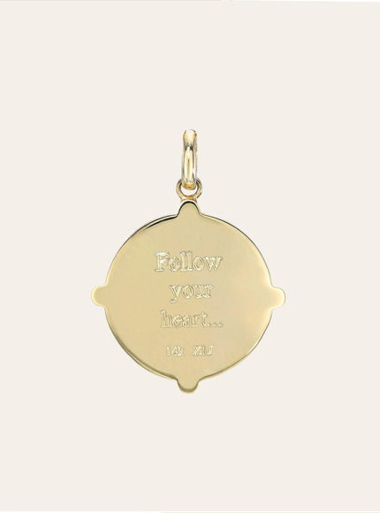 Zoe Lev 14K Gold Diamond Compass Medallion Pendant