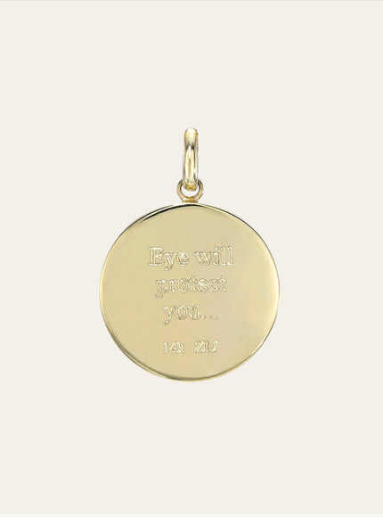Zoe Lev 14K Gold Diamond Eye Medallion Pendant