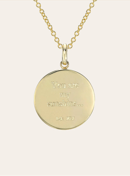 Zoe Lev 14K Gold Diamond Sun Medallion Necklace