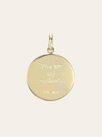 Zoe Lev 14K Gold Diamond Sun Medallion Pendant