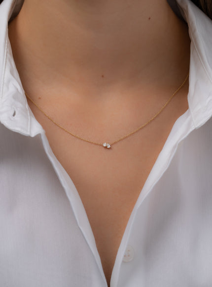 Zoe Lev Diamond Toi et Moi Necklace