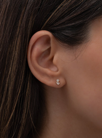 Zoe Lev Diamond Toi et Moi Stud Earrings