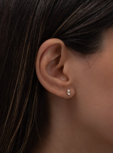 Zoe Lev Diamond Toi et Moi Stud Earrings