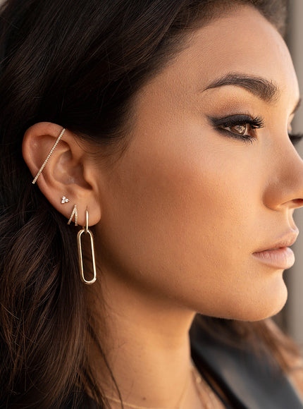 Zoe Lev Diamond Split Huggie Earrings