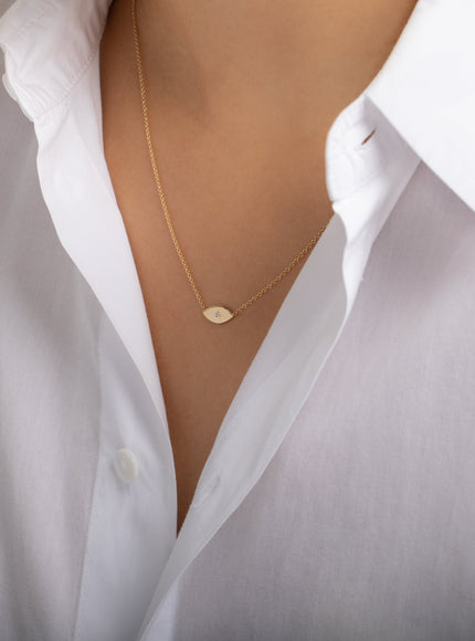 Zoe Lev Diamond Evil Eye Necklace