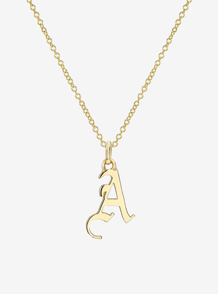 Zoe Lev 14K Gold Gothic Initial Necklace