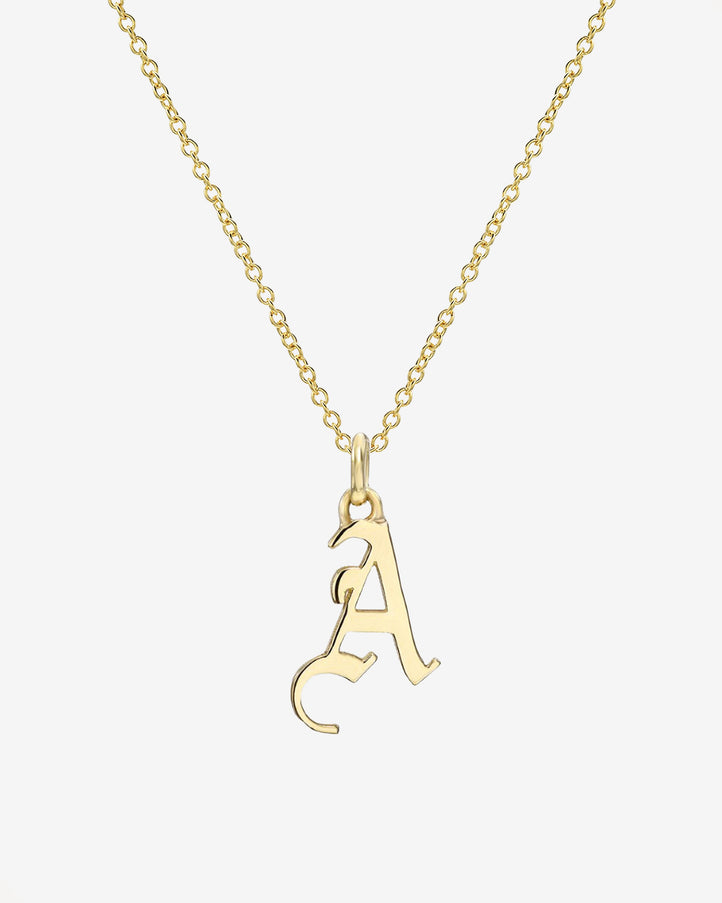 Zoe Lev 14K Gold Gothic Initial Necklace