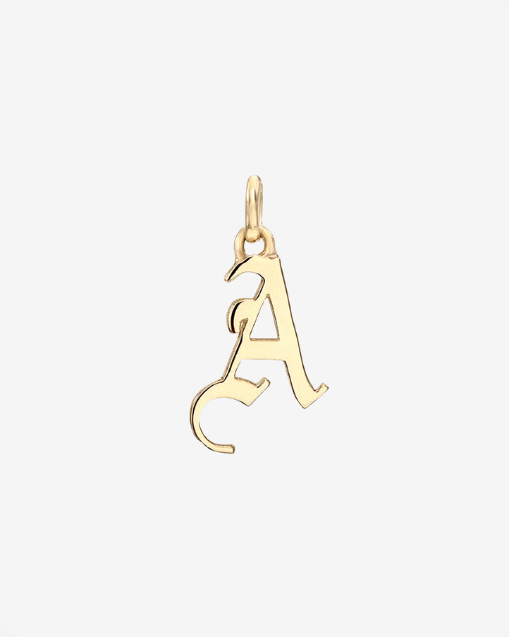 Zoe Lev 14K Gold Gothic Initial Pendant