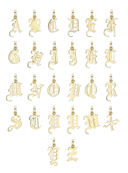 Zoe Lev 14K Gold Gothic Initial Pendant