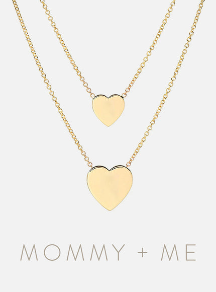 Zoe Lev 14K Gold Heart Necklaces Mommy + Me