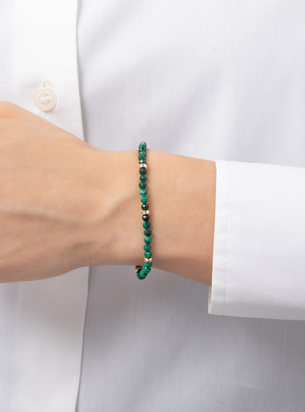 Zoe Lev 14K Gold Malachite Segment Bead Bracelet