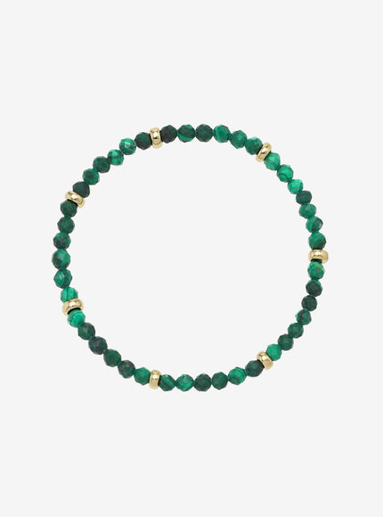 Zoe Lev 14K Gold Malachite Segment Bead Bracelet