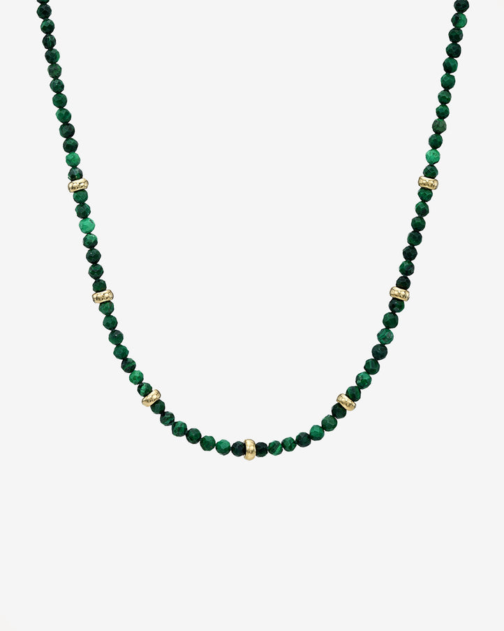 Zoe Lev 14K Gold Malachite Segment Bead Necklace