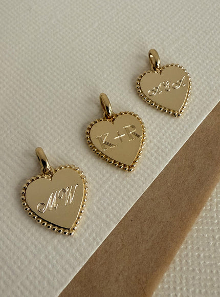 Zoe Lev 14K Gold Milgrain Heart Pendant