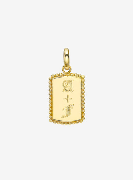 Zoe Lev 14K Gold Milgrain Tag Pendant
