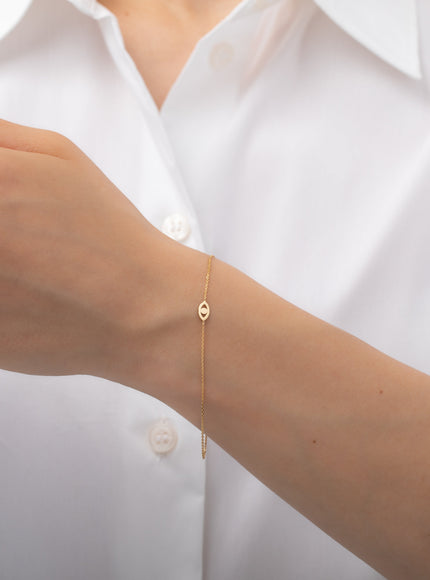 Zoe Lev 14K Gold Mini Evil Eye Bracelet