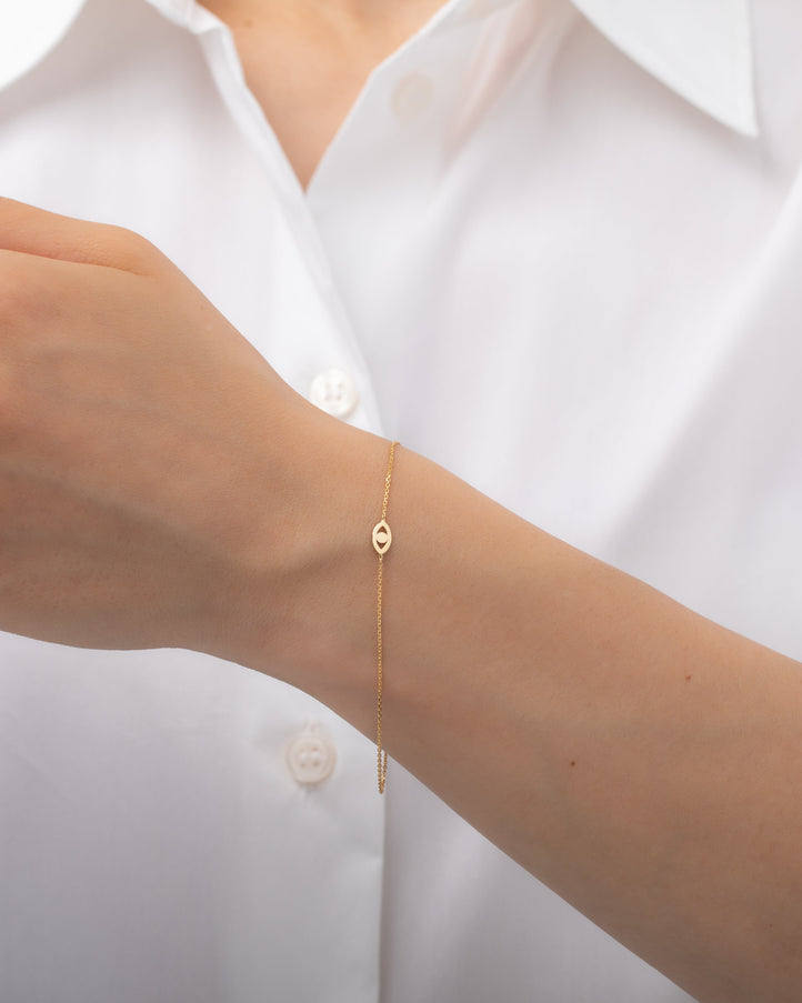 Zoe Lev 14K Gold Mini Evil Eye Bracelet