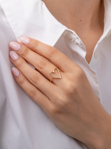 Zoe Lev 14K Gold Open Heart Ring
