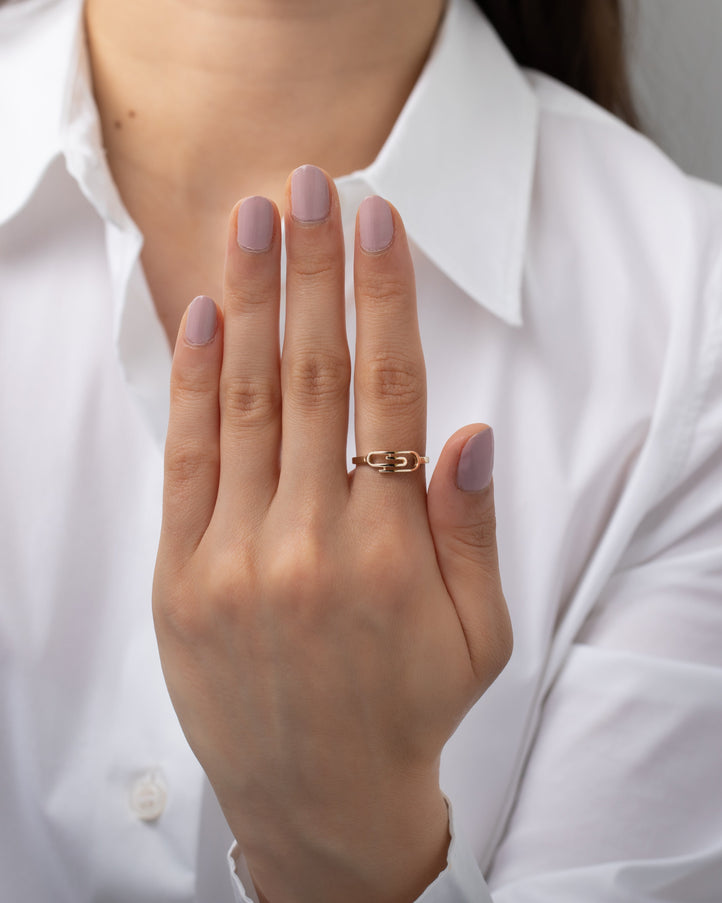 Zoe Lev 14K Yellow Gold Paper Clip Ring