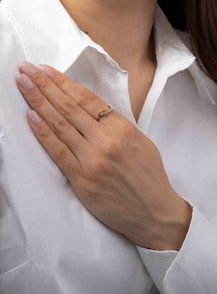 Zoe Lev 14K Yellow Gold Paper Clip Ring