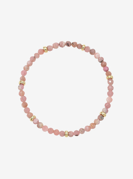 Zoe Lev 14K Gold Pink Rhodochrosite Segment Bead Bracelet