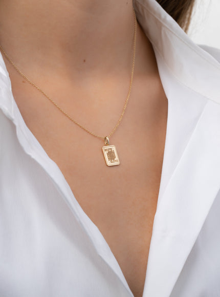 14K Gold Queen of Hearts Pendant