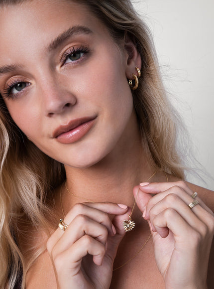 Zoe Lev Diamond Starburst Huggie Earrings