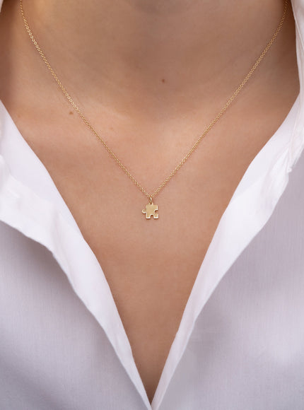 Zoe Lev 14K Gold Puzzle Piece Pendant
