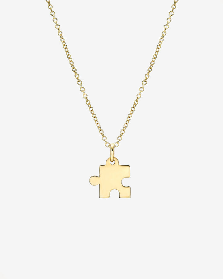 Zoe Lev 14K Gold Puzzle Piece Necklace