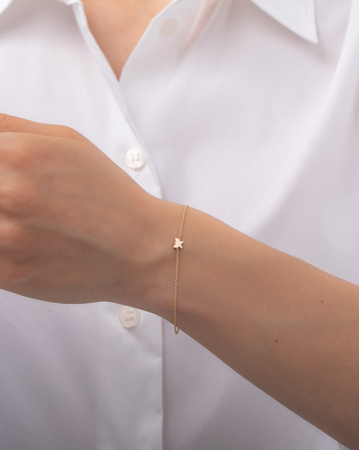 Zoe Lev 14K Gold Tiny Butterfly Bracelet