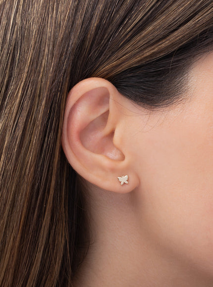 Zoe Lev 14K Gold Tiny Butterfly Stud Earring