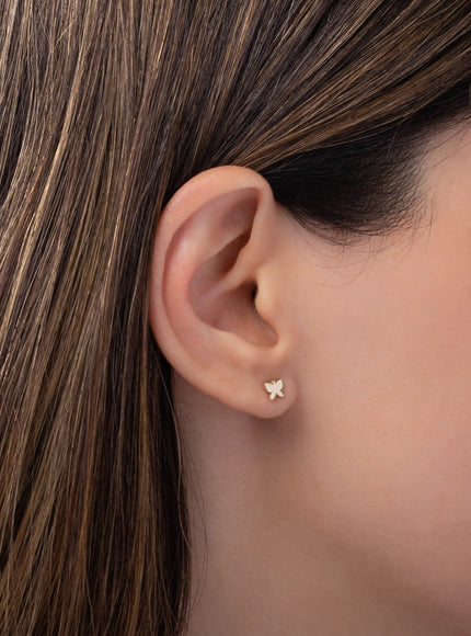 Zoe Lev 14K Gold Tiny Butterfly Stud Earring
